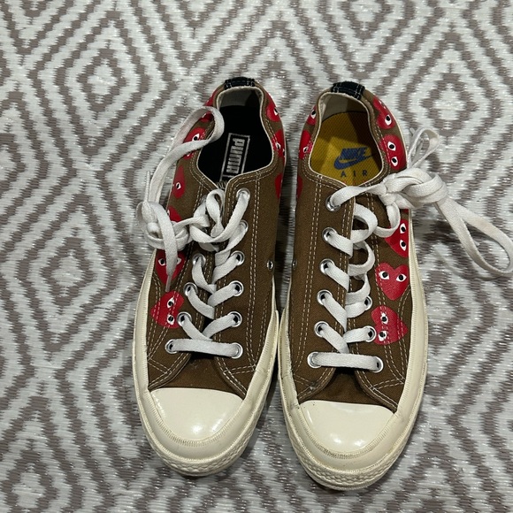 Converse Comme des Garçons x Pro Low PLAY Brown Hearts Women’s Size 9 / Men’s 7 - Picture 6 of 6